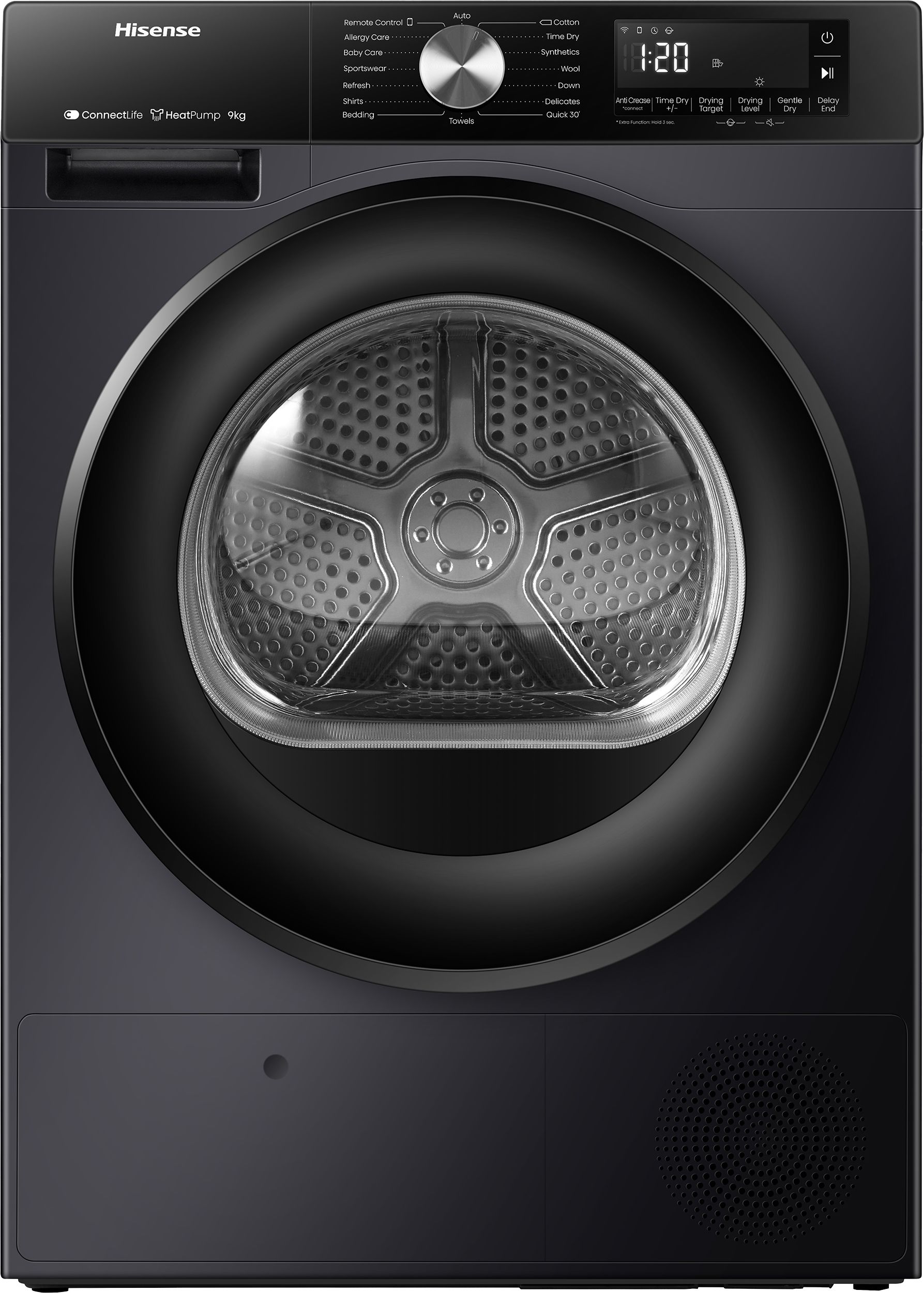 Hisense DH3S902BB3 - Zwarte Warmtepompdroger (9kg, A+++, ConnectLife)