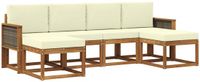 vidaXL - Buiten - bank - set - 6 - st - Natuurlijk - en - Crème - Polyester