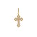Lucardi Dames Stainless steel goldplated hanger kruis met zirkonia voor dames