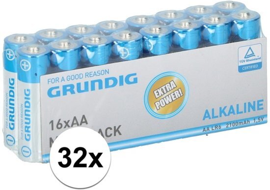 Duracell Grundig R06 AA batterijen 1.5 volt 32 stuks - Alkaline batterijen - Voordeelpak