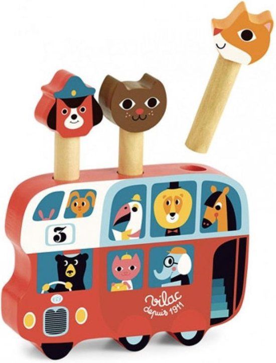 Vilac Pop-up Bus Houten Speelgoed Springfiguren Ingela Arrhenius