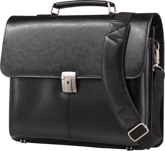 Alassio Faenza Aktetas - Zwart - Leer - 15 inch - Unisex