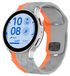 Samsung Galaxy Watch FE / 6 / 5 / 4, 40mm : bracelet de sport en silicone avec design football, gris / orange
