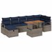 vidaXL Banc de jardin - Set - 8 - pièces - Gris - poly - rotin