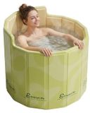 Merkloos Opvouwbare badkuip voor volwassenen 80 x 70 cm - Draagbaar ijsbad met ergonomische C-rugleuning - voor warme baden, koud dompelen en spa thuis