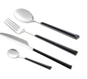 Marmerzwart 24-delig RVS bestekset
