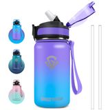 Grsta Thermosfles, 500 ml, voor kinderen, met lekvrij rietje, BPA-vrij metaal, gemakkelijk te openen, veilig slot, drinkfles voor school, kantoor, outdoor