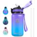 Grsta Thermosfles, 500 ml, voor kinderen, met lekvrij rietje, BPA-vrij metaal, gemakkelijk te openen, veilig slot, drinkfles voor school, kantoor, outdoor