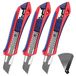 WORKPRO Lot de 3 cutters professionnels, cutter utilitaire rétractable 18mm