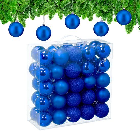 Relaxdays kerstballen set van 50
