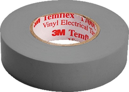 3M MMM zelfkl tape Temflex 1500 PVC grijs lxb 20mx19mm