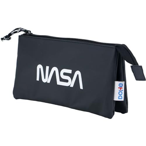 DOHE - NASA Drievoudige etui - Grijs/Zwart - 23x12x2.5cm