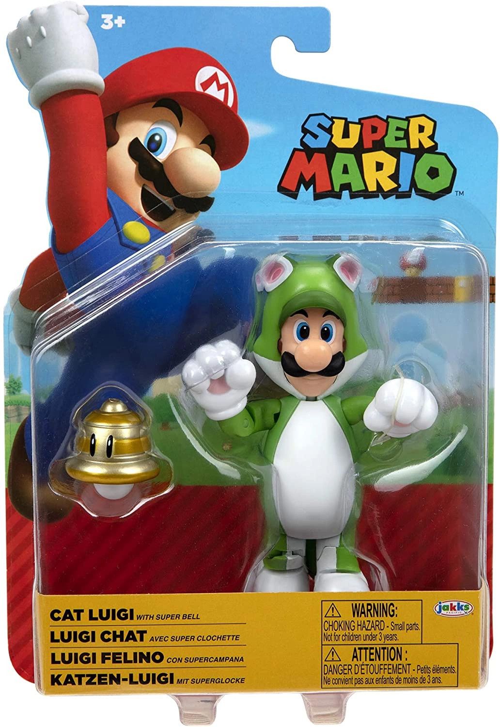 Jakks Pacific Nintendo Super Mario Cat Luigi Figure - 10 cm