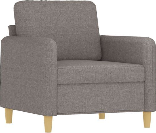 vidaXL Fauteuil met voetenbank stof taupe