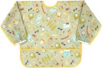 Bumkins - Sleeved Bib Baby Mouwslab – Waterdichte Knoeislab met Mouwen en Opvangbakje – Comfortabele Wasbare Peuterslab – 6 tot 24 maanden – Camp Gear
