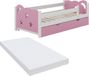 Vitalispa Jessica Kinderbed – 70x140 cm met lade, met matras Roze/wit
