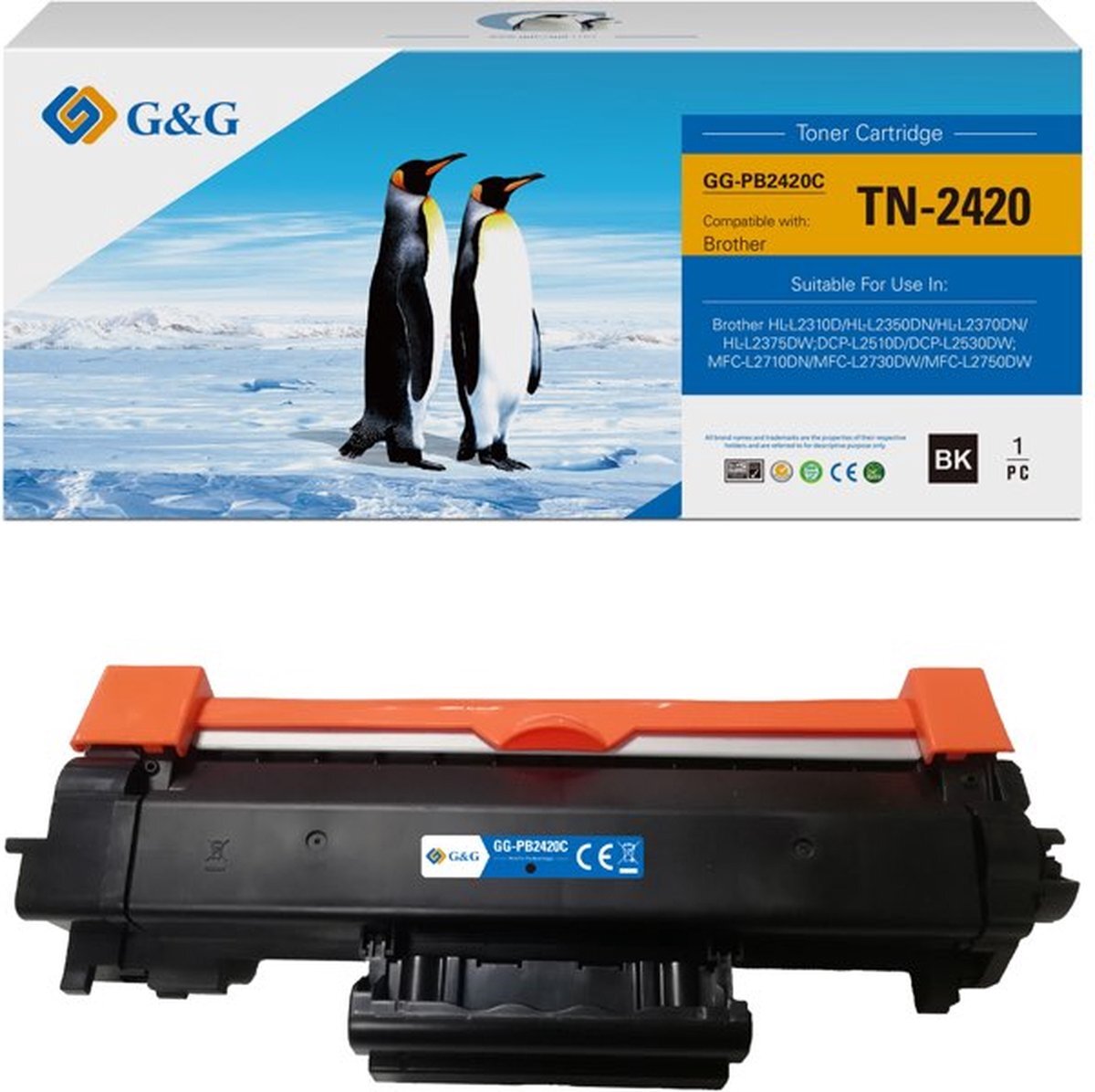 G&G Brother TN-2420 - Huismerk Toner - Zwart