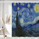 IcosaMro Sterrennacht douchegordijn voor badkamer met haken, Van Gogh Stars | Sterren Art Deco lang stoffen douchegordijn met haken baddecoraties - 71 B x 72 l