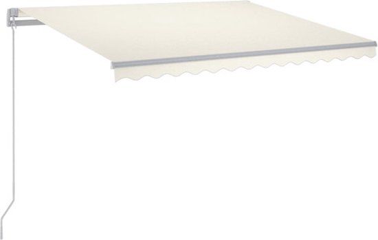 vidaXL Luifel handmatig uittrekbaar met LED 300x250 cm crèmekleurig