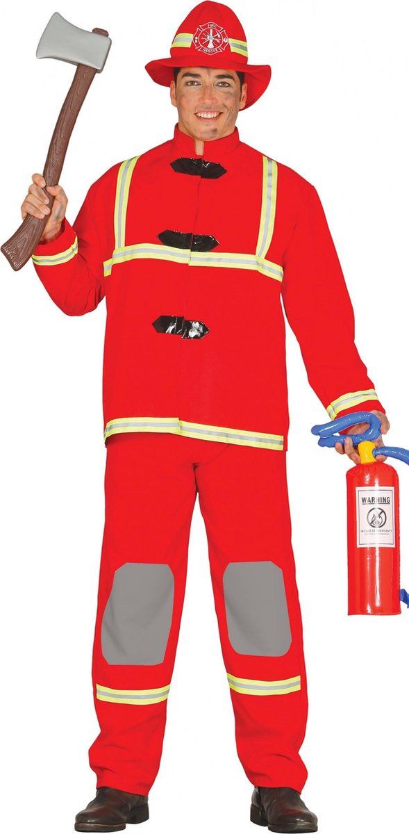 Brandweer Kostuum - Rood - Polyester - EAN: 8434077881439