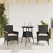 Maison Exclusive - Ensemble de jardin 3 pièces avec coin repas, coussins inclus, en polyrotin noir avec plateau en verre