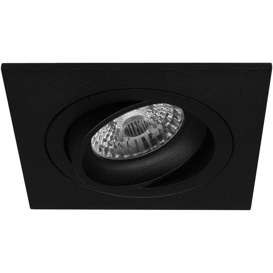 BES LED Spot Armatuur GU10 - Pragmi Borny Pro - Inbouw Vierkant - Mat Zwart - Aluminium - Kantelbaar - 92mm