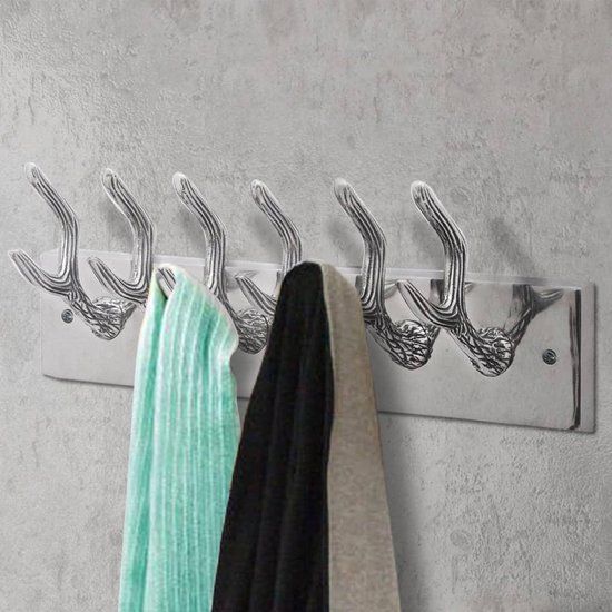 vidaXL Kapstokhaak Aluminium Zilverkleurig 6-haaks Modern