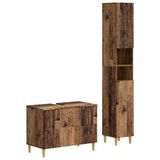 vidaXL - 2-delige - Badkamerkast - Set - ARNHEM - Oud - hout - Bewerkt - hout