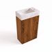 Saniclass Holz Pure Toiletmeubelset - 40x60.5cm - 1 deur - fontein natuursteen marmer - kraangat rechts - walnut pure