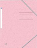 Oxford Top File + - elastomap - 3 rabats - elastiek - A4 - pastel rose - lot de 10 pièces