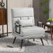 Fauteuil convertible 3 en 1, canapé-lit 1 place, dossier réglable 5 positions, accoudoirs et coussin, tissu velours, gris