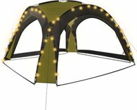 vidaXL Partytent met LED en 4 zijwanden 3,6x3,6x2,3 m groen