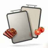 Flow Goods Titanium Snijplank - 100% Titanium - Dubbelzijdig - PFAS Vrij - Antislip - 37.5 x 27.5 cm