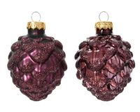 Decoris Dennenappel glas d5h7 cm d.mv 6st kerst