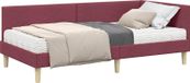 Cadre de lit d'angle avec matelas 2 pièces rouge vin 90 x 190 cm tissu