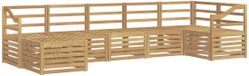 vidaXL Hoek loungeset 6 zitplaatsen Acacia hout Wit