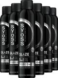 Syoss Glaze Topcoat Spray – 3 in 1 Styling, Gloss Booster en Hittebescherming tot 230°C – Intense Glans – 6x200 ml