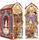Tonecheer Enchanted Rose Book Nook Bouwpakket - Houten 3D Puzzel Boekensteun met LED-licht