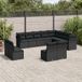 Maison Exclusive - Ensemble de jardin pour le jardin, composé de 12 pièces avec coussins, en polyrotin noir