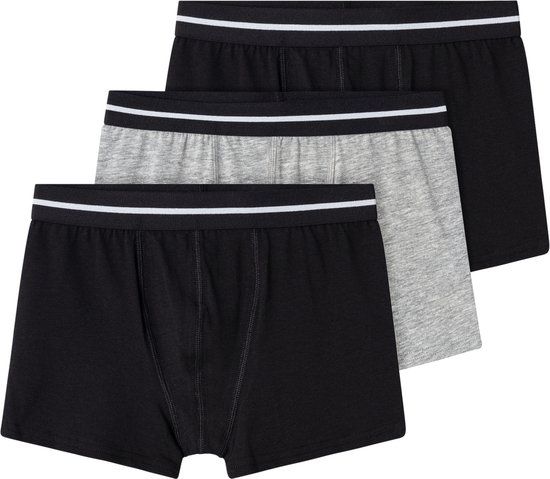 NAME IT NKMBOXER 3P NOOS Jongens Boxershort - 3-pack - Maat 122/128 - Zwart/Grijs