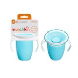Munchkin Miracle 360 Babybekers, vrijstroom-kinderbeker voor kinderen, trainingsbeker, BPA-vrij, waterfles, 207 ml, 6 maanden, 2 stuks, blauw