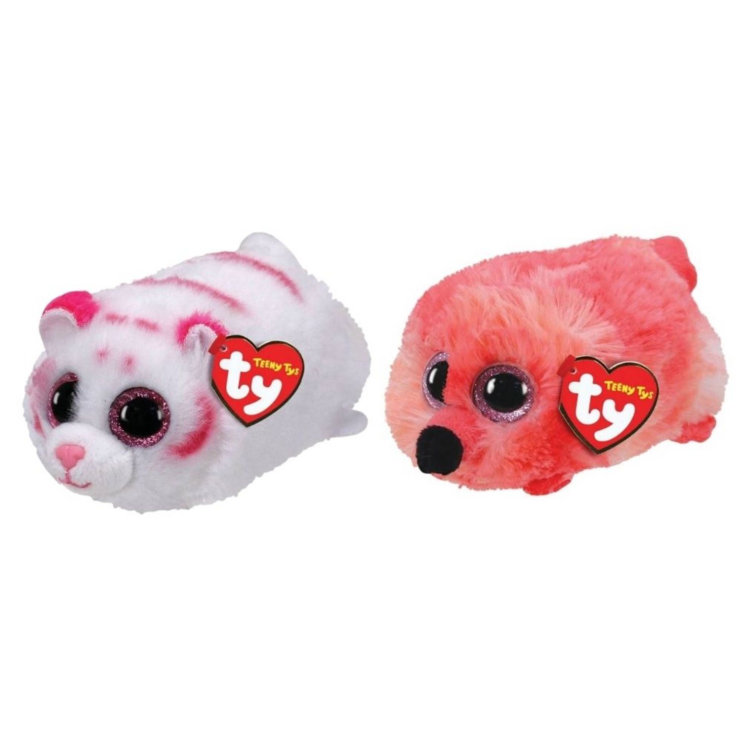TY - Knuffel - Teeny s - Tabor Tiger & Gilda Flamingo - Meerkleurig
