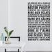 Sticker Mural Citation Règles De La Famille - 47x82 Cm - Noir