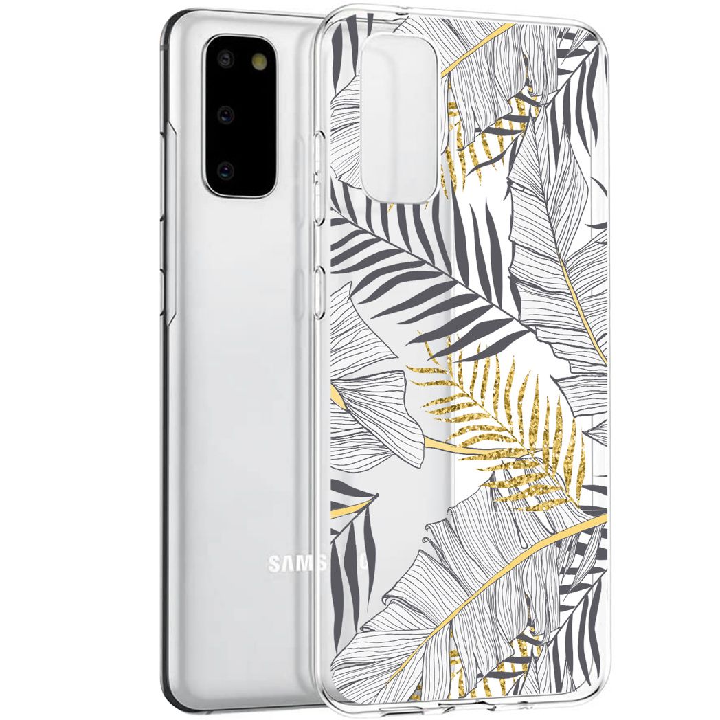 imoshion Design hoesje voor de Samsung Galaxy S20 - Bladeren - Zwart / Goud