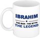 Bellatio Decorations naam cadeau mok - Ibrahim - man myth legend - koffiemok - 300 ml - collega - vaderdag