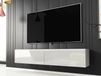 DUBAI Meuble TV-HiFi 2 portes battantes 140 cm blanc/blanc brillant