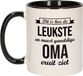 Bellatio Decorations Dit is hoe de leukste en meest geweldige oma eruitziet - cadeau koffiemok - theebeker - wit met zwart - 300 ml - verjaardag / bedankje