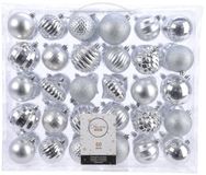 Decoris Kerstballen - 60x st - zilver - 6 en 7 cm - kunststof