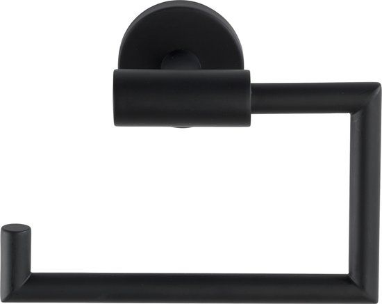 WENKO Bosio Toiletrolhouder - RVS - Zwart Mat