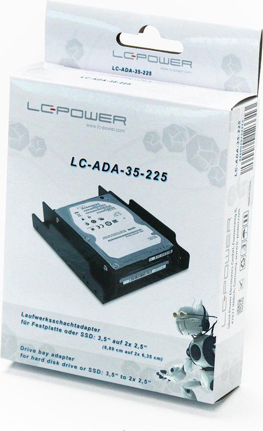 LC-Power LC-ADA-35-225 Drive Bay Panel 2.5/3.5 Bezelplaat Zwart